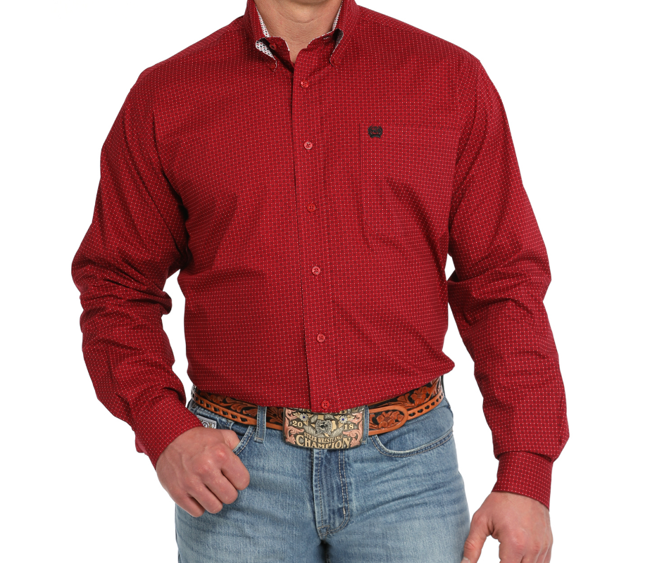 MTW1105841- Cinch Men's Geometric Print- Red