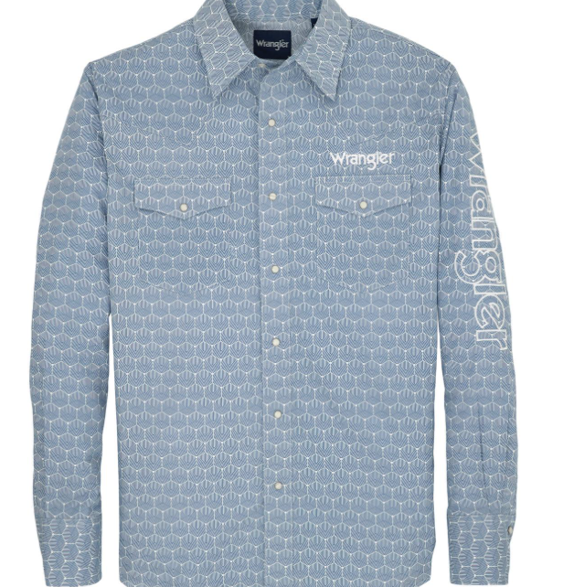 Wrangler® Logo Long Sleeve Shirt - Classic Fit Snaps