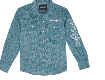 Wrangler® Boy's Logo Long Sleeve Shirt - Classic Fit