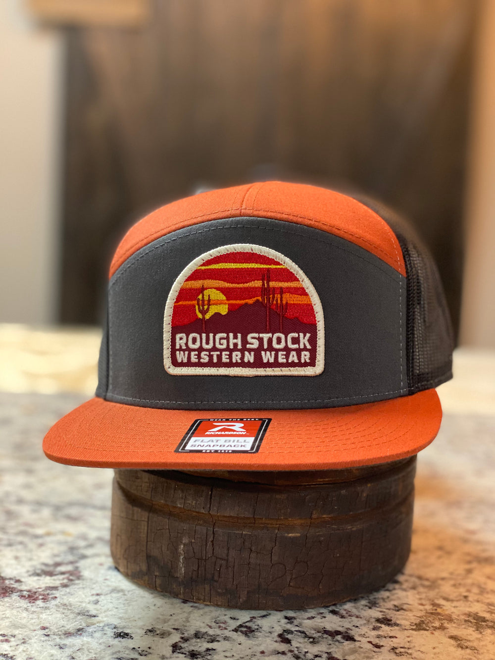Rough Stock Western - Desert Scene Patch Cap - Orange