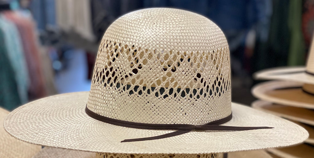 American Hat Company Open Crown 4.25 Brim Straw Hat with Drilex