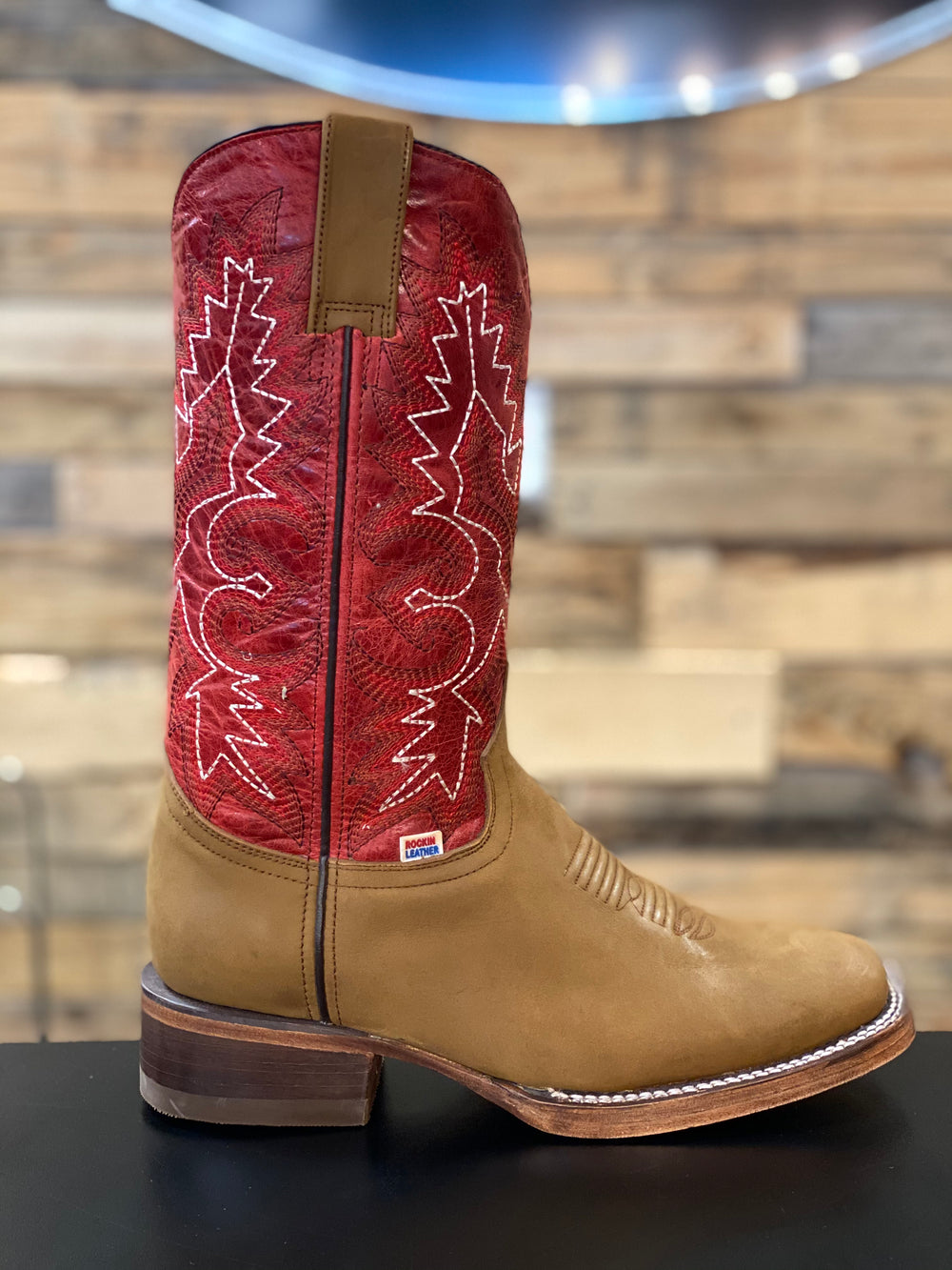 1216 - Rockin Leather Men's Crazy Horse Red Upper Boot