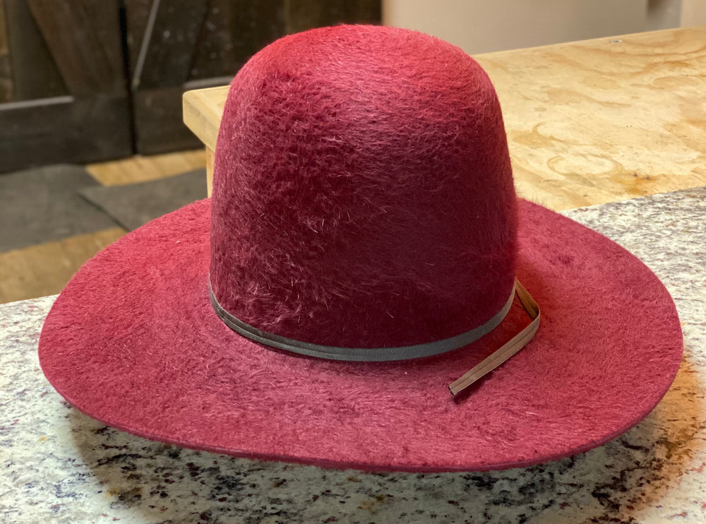 Tacchino - Open Crown Felt Hat - Maroon Grizzly