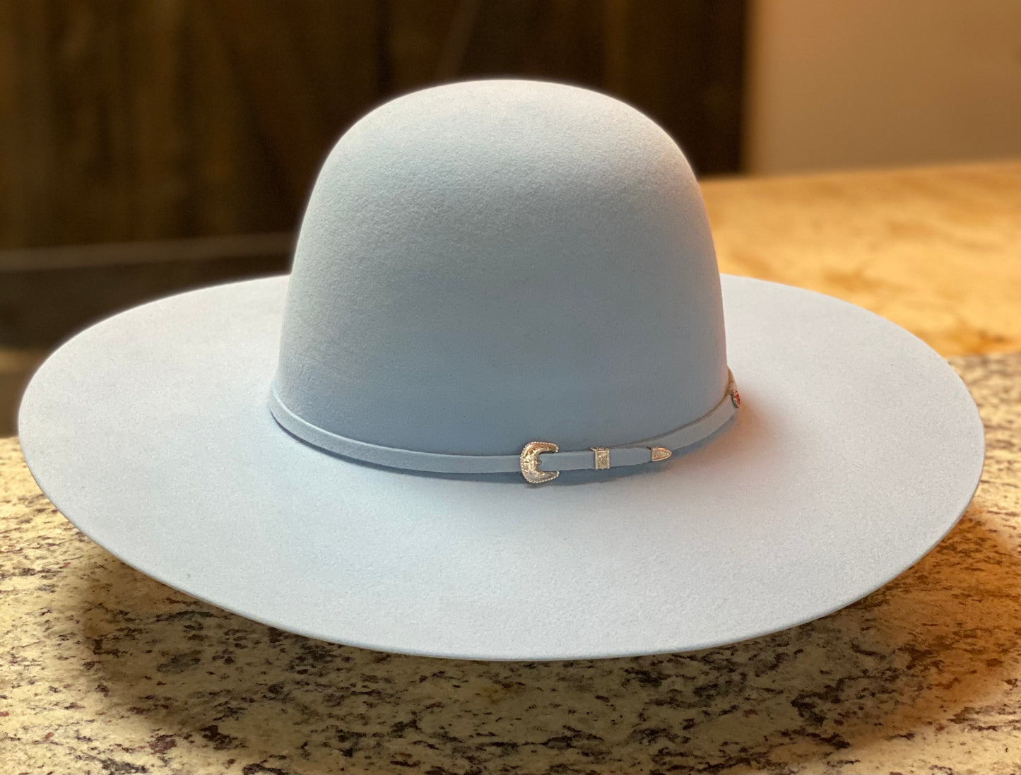 
                  
                    Tacchino - Open Crown Felt Hat - Baby Blue
                  
                