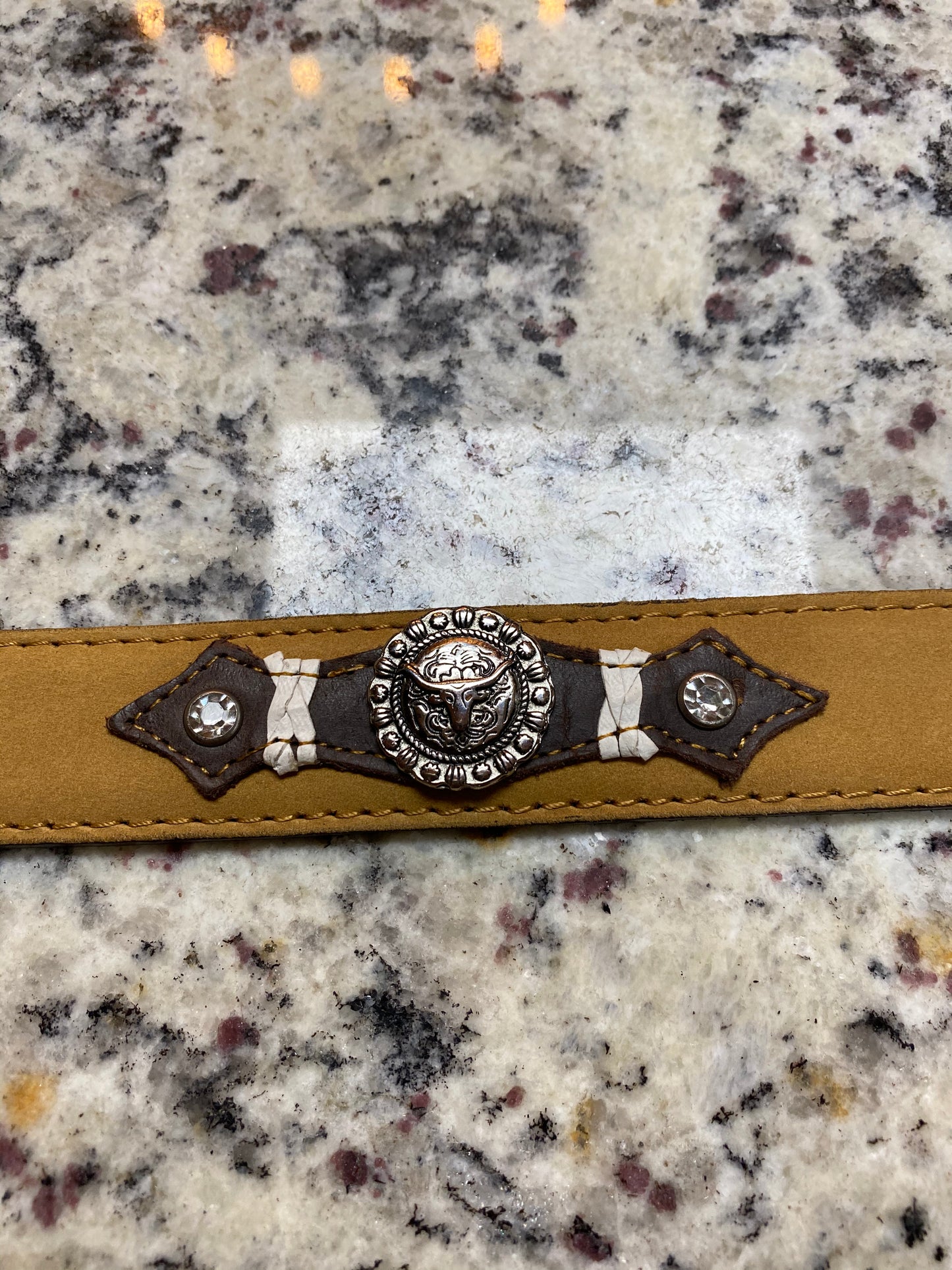 
                  
                    B1035 - Rockin Leather - Distressed Tan concho  - Kids Belt
                  
                