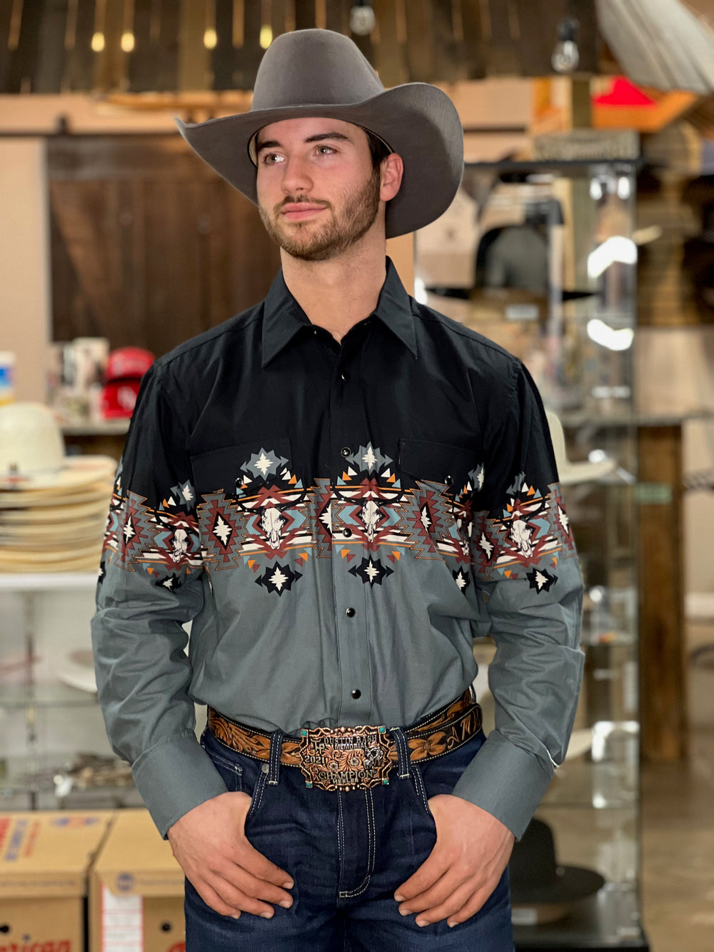 30S2002 - Panhandle Men's Border Shirt Long Sleeve