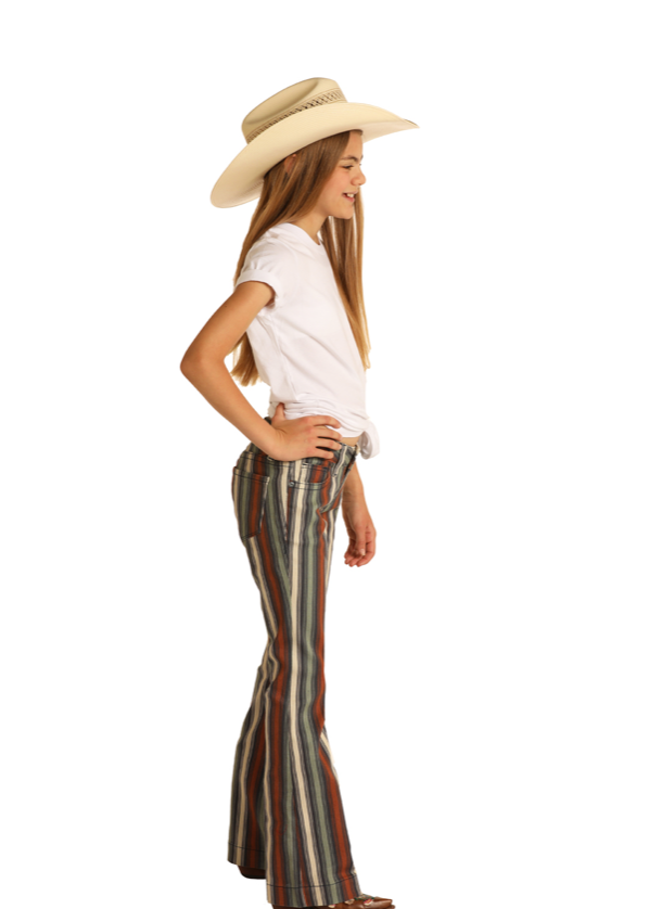 
                  
                    G5F8226 - Rock&Roll Denim Girl's Cowgirl Extra Stretch Striped Trouser Jean
                  
                