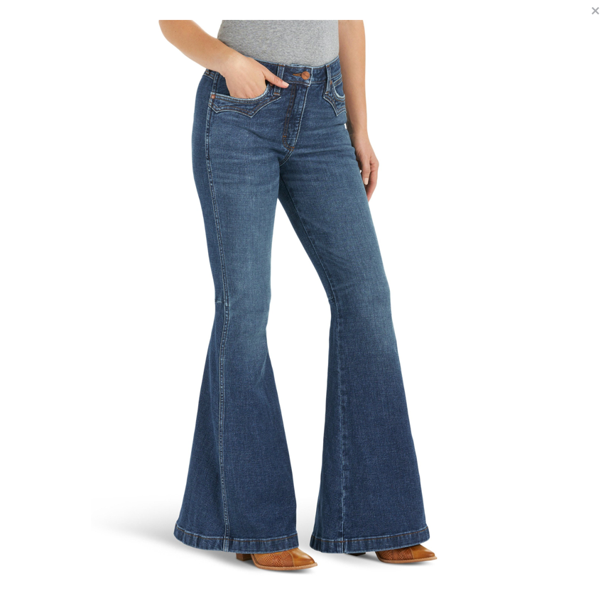 11MPFJW - Wrangler Women's Retro Medium Wash High Rise Flare Jeans