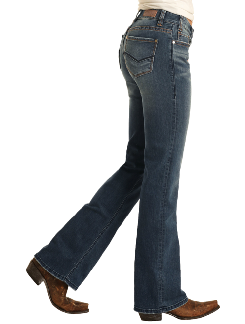 
                  
                    W1-7683 - Rock&Roll Denim Women's Mid Rise Extra Stretch Bootcut Jean
                  
                