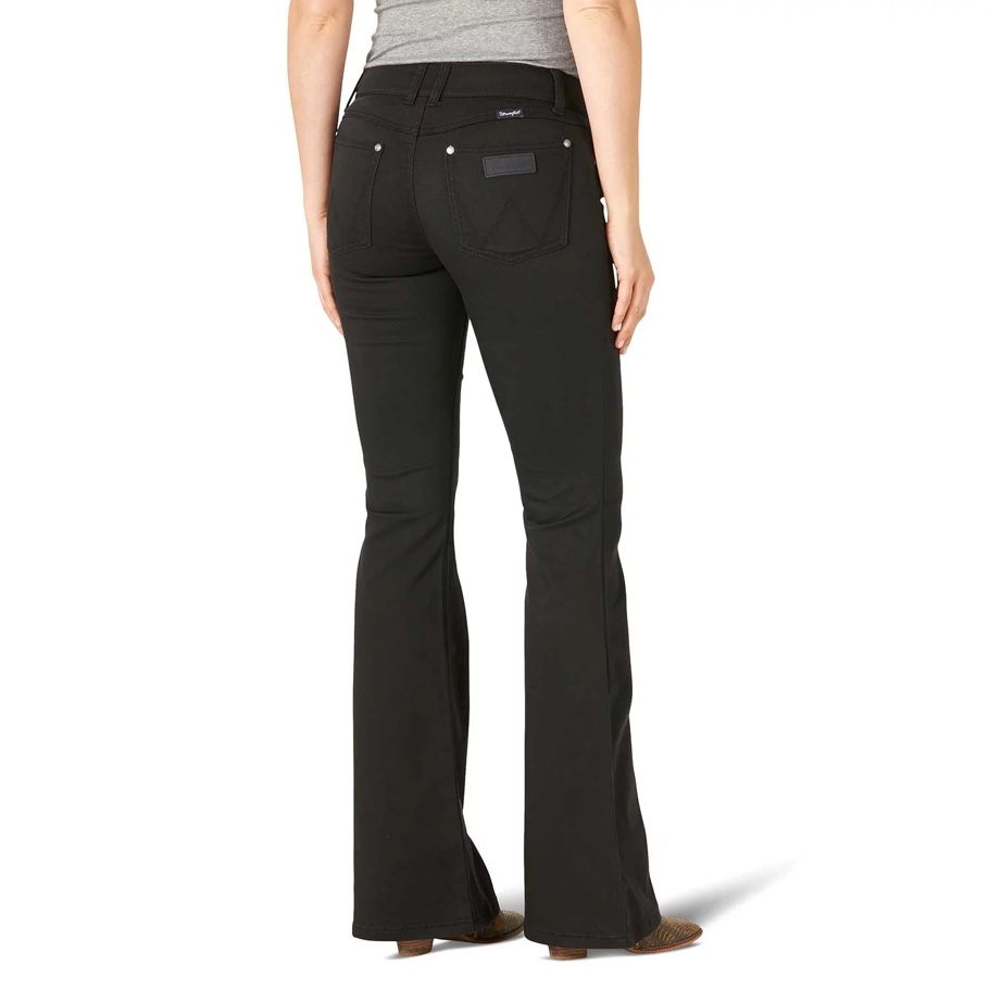 
                  
                    09MWFXB - Wrangler Women's Retro Mae Mid Rise Flare Leg Jeans - Black Wash
                  
                