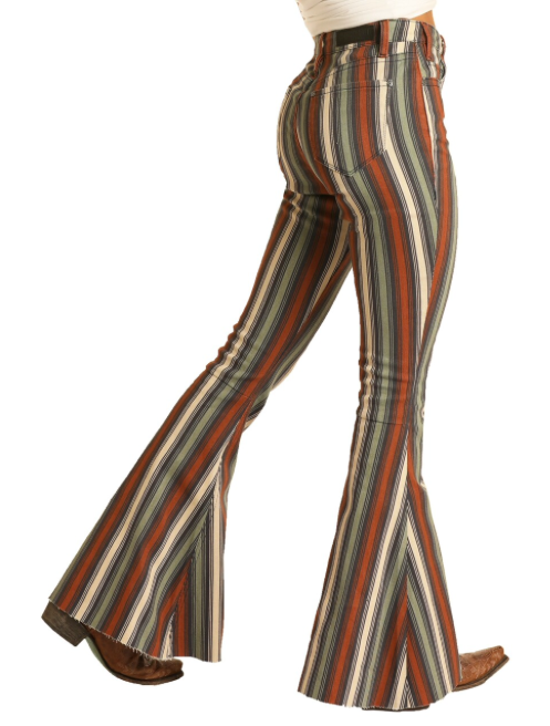 
                  
                    WHB8189 - Rock&Roll Denim Women's High Rise Striped Bell Bottom Pant
                  
                