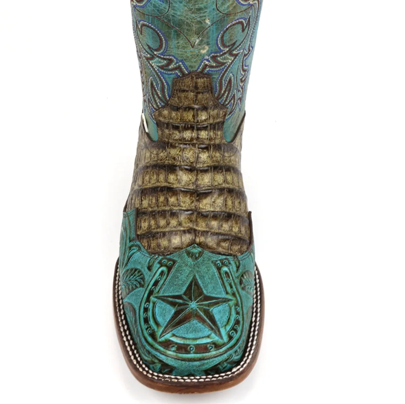 
                  
                    1191 - Rockin Leather Men's Gator Print with Overlay Western Boot
                  
                