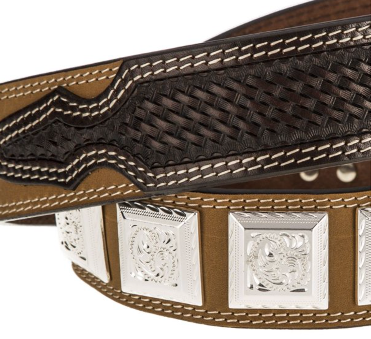 
                  
                    WB7042 - Ranger Belt Company Leather Belt With Square Conchos
                  
                