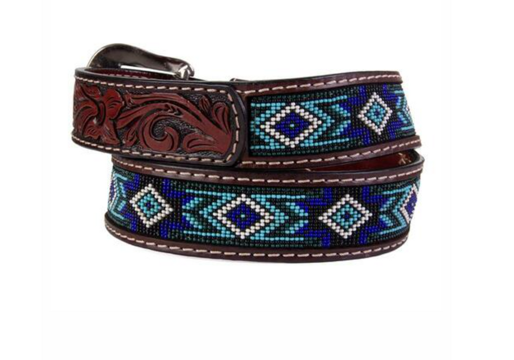 
                  
                    XIBB101 - Twisted X Blue Beaded Leather Belt
                  
                