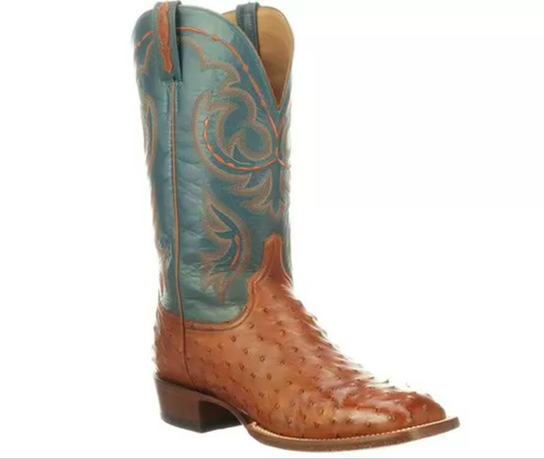 
                  
                    CL1081.W8 - Lucchese Men's Harris Boot - Brown Full Quill Ostrich
                  
                