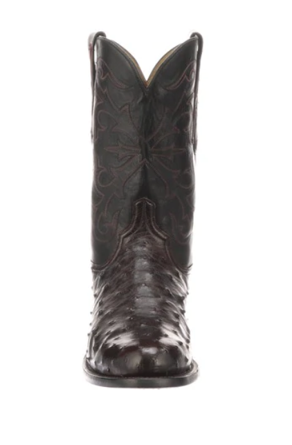 
                  
                    N3042.C2 - Lucchese Men's Hudson Boot - Black Cherry Full Quill Ostrich
                  
                