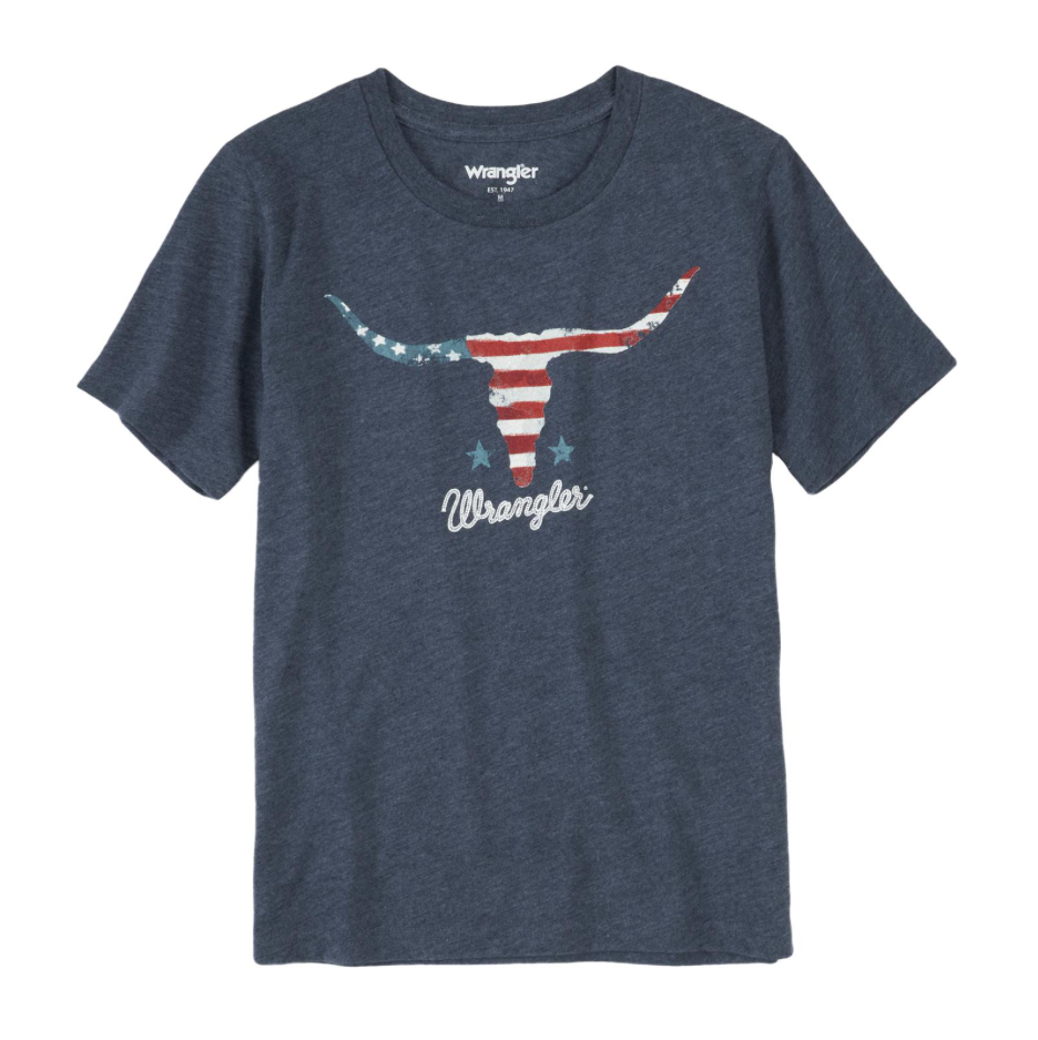 BQ6207B - Wrangler Boy's Western T-Shirt - Navy Heather