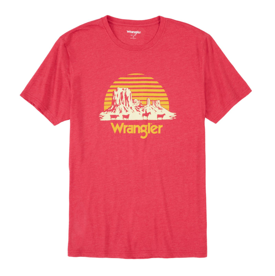 10MQ6208R - Wrangler Men's Western T-Shirt - Red Heather