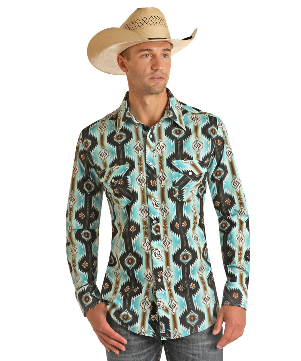 B2S3332 - Rock&Roll Denim Men's Pearl Snap Shirt