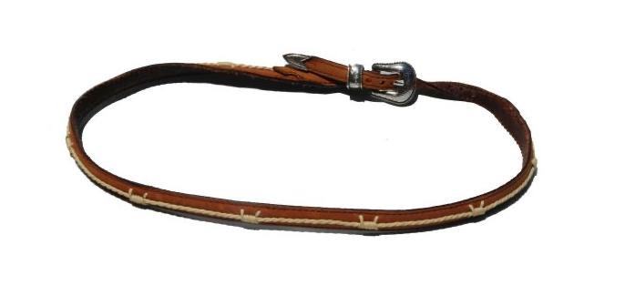 E05044 - Justin Fenced In Leather Hatband - Brown