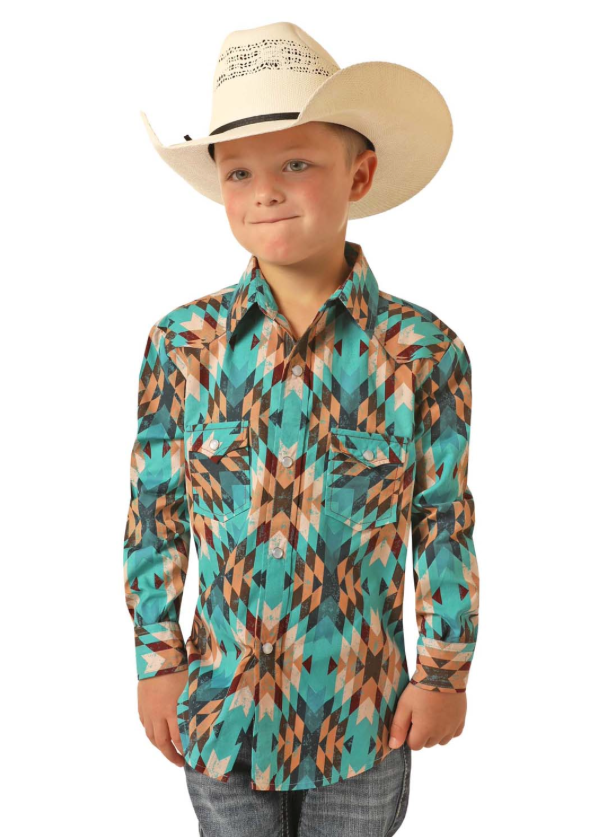 B8S3320 -Rock&Roll Denim Boy's Pearl Snap Shirt