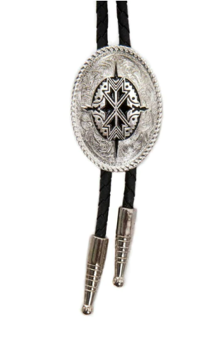 2270236 - M&F Bolo - Silver/ Black Aztec