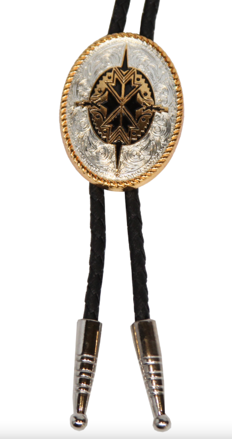 2270235 - M&F Bolo - Gold/ Black Aztec