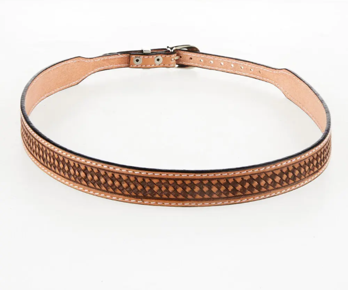 0234648 - M&F Hatband - Basket Weave Brown