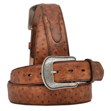 D1654 - 3-D Belt Co. Western Belt - Vintage Ostrich Brown