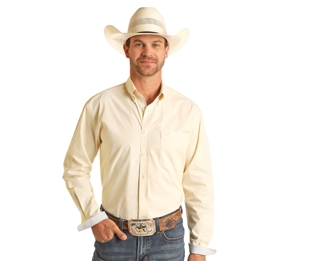 R0D3291 -  Rock&Roll Denim Men's LS Button-Up Pinstripe Shirt