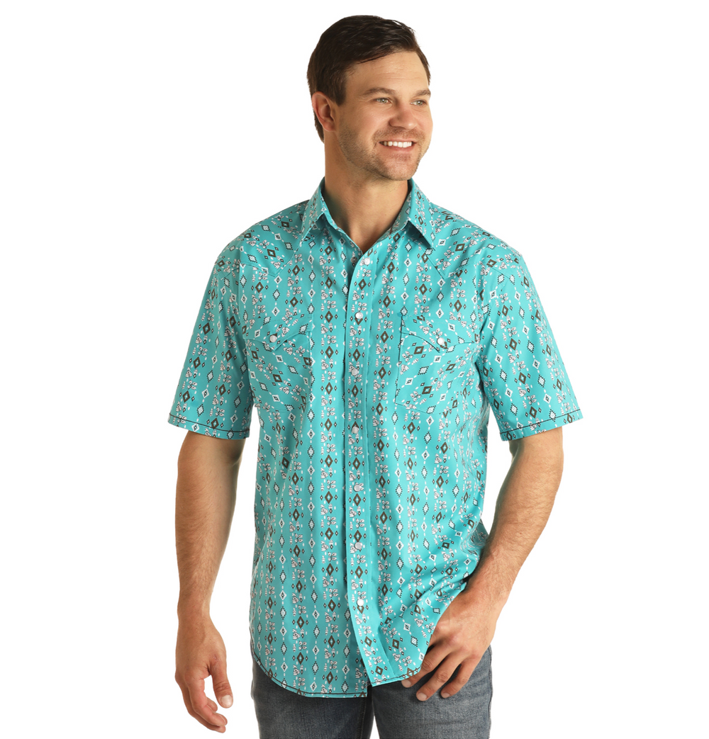 R1S3255 -  Rock&Roll Denim Men's SS Snap PH Select Shirt