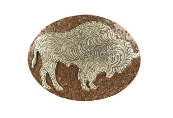 37712 - Nocona Belt Co. - Copper & Silver Buffalo Buckle