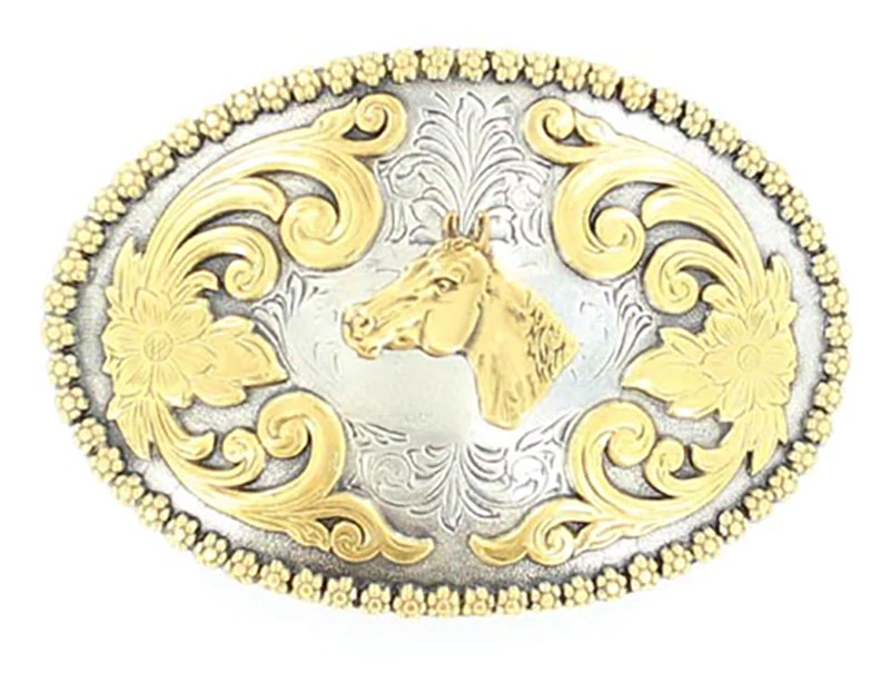 3756607 - Nocona Belt Co. - Silver/ Gold Horsehead Buckle