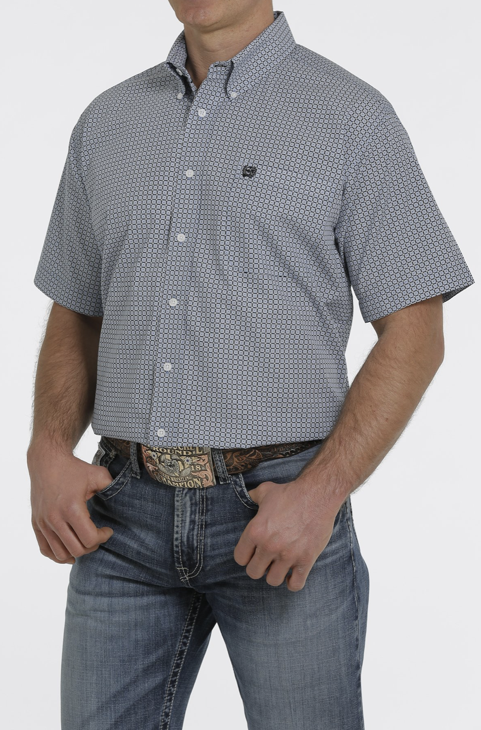 MTW1111387 - Cinch Men's Geometric SS Button-Up Shirt
