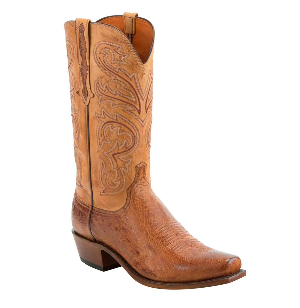 N1160.74 - Lucchese Men's Nathan Boot - Cognac Smooth Ostrich