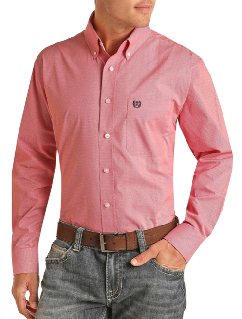 37D3175 - Panhandle Men's SS Button-Up Ph Select Solid Shirt