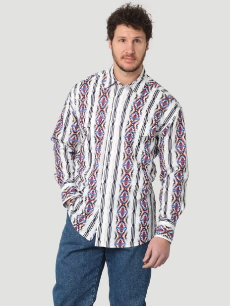 112314882 - Wrangler Men's Checotah® Long Sleeve Pearl Snap Shirt