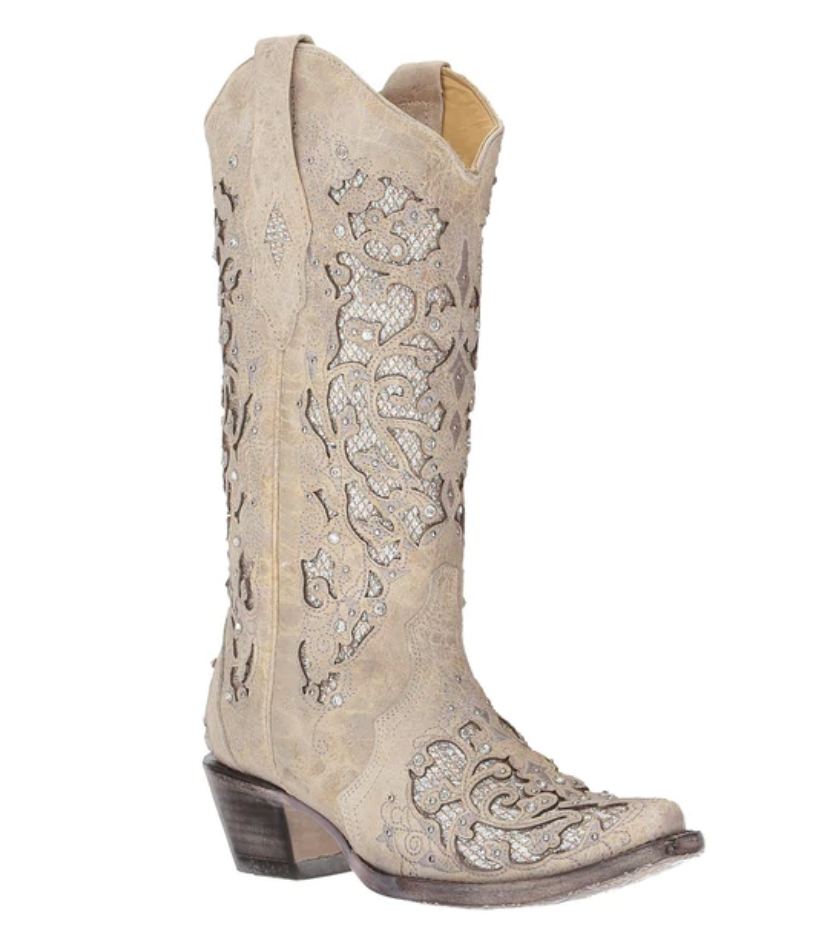 A3322 - Corral Women's Martina Boot - White Glitter Inlay