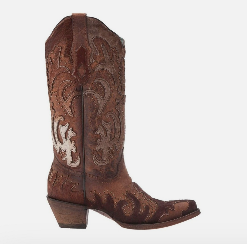 C3576 - Corral Women's Brown Cowhide Overlay Boot