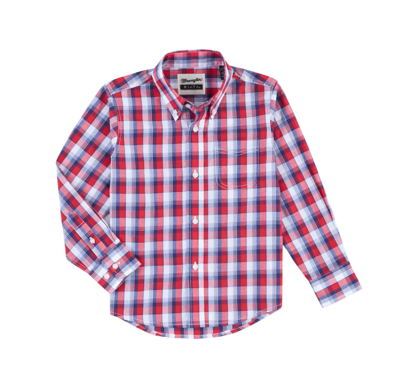 112314865 - Wrangler® Boy's Riata Long Shirt Assortment - Red / Teal