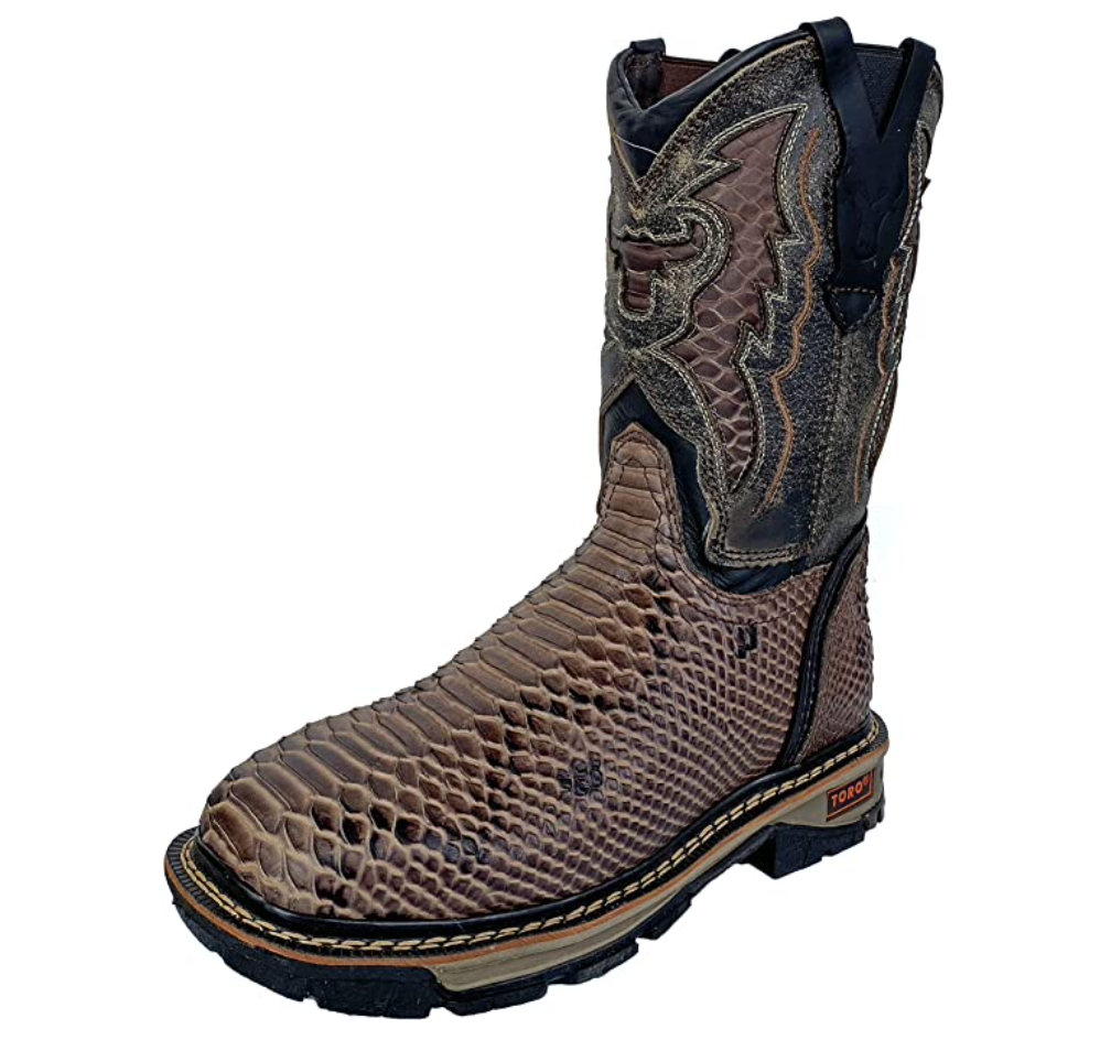 
                  
                    PIT-STL - Toro Bravo Men's Steel Toe Work Boot - Imitation Python
                  
                