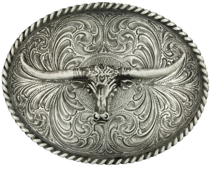 61028- Montana Attitude Buckles- AB- Lg Steerhead