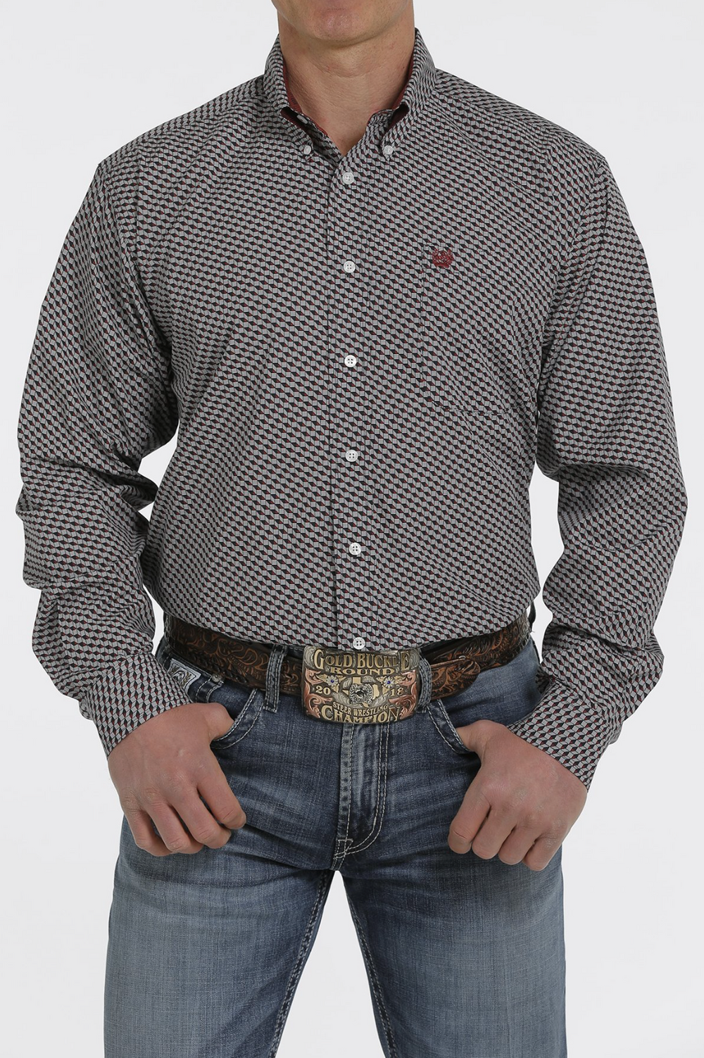 MTW1105358 - Cinch Men's Geometric Button-Up Shirt