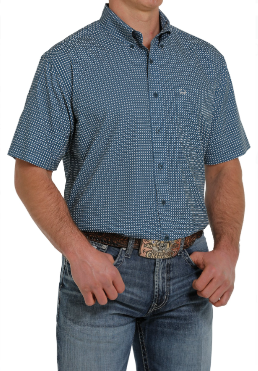 MTW1704092 - Cinch Men's Geometric Print SS Arenaflex Button-Up Shirt