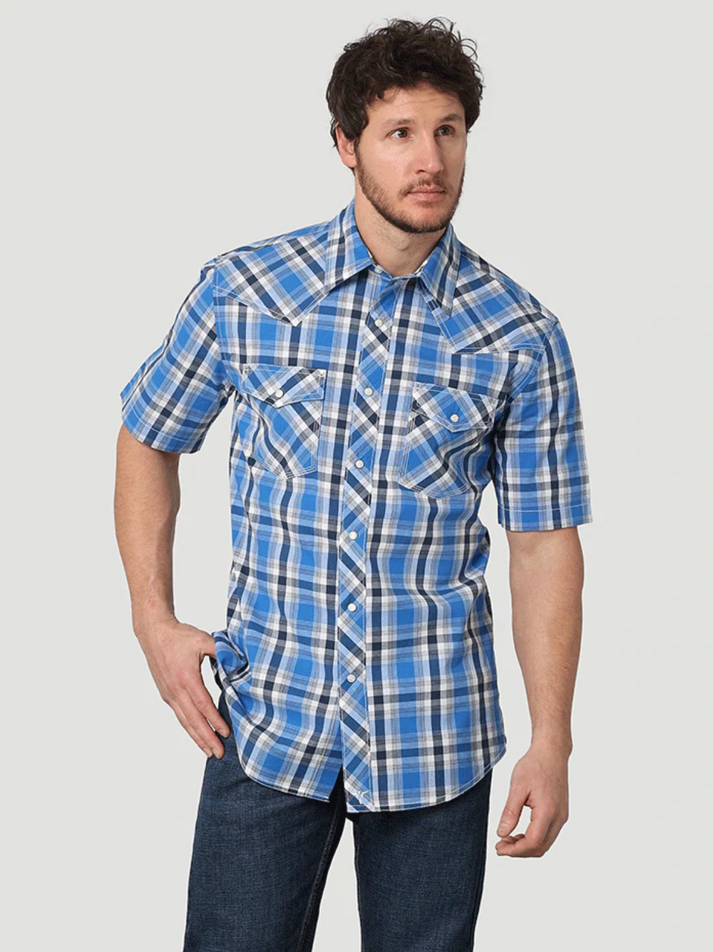 112314977 - Wrangler Men's Short Sleeve Pearl Snap