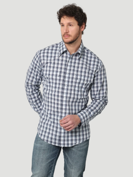 112314901 - Wrangler Men's Wrinkle Resist LS Western Snap Shirt