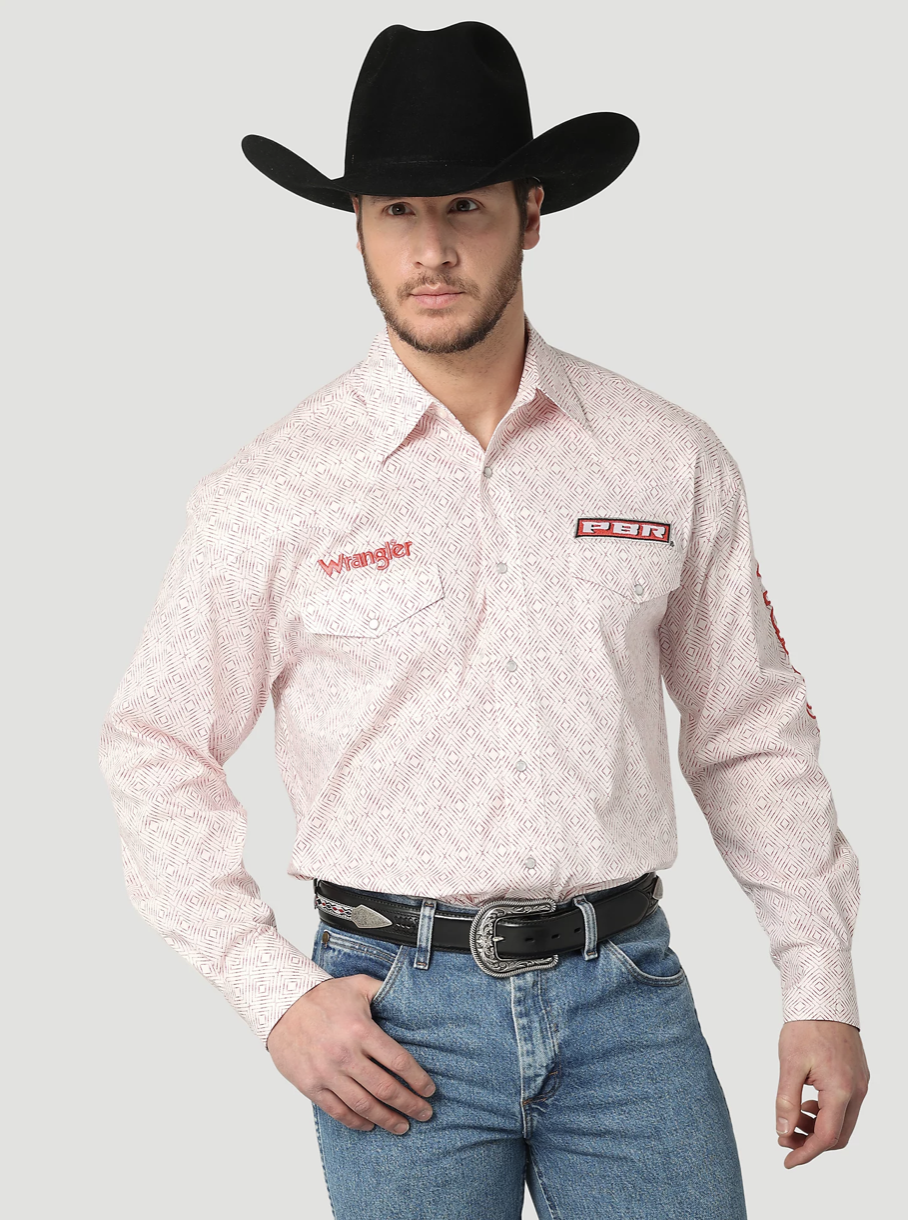 112316683 - Wrangler Men's PBR Long Sleeve Snap Shirt