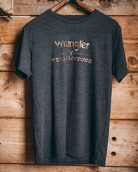 112323391- Wrangler® Yellowstone Graphic Short Sleeve T-Shirt- caviar heather