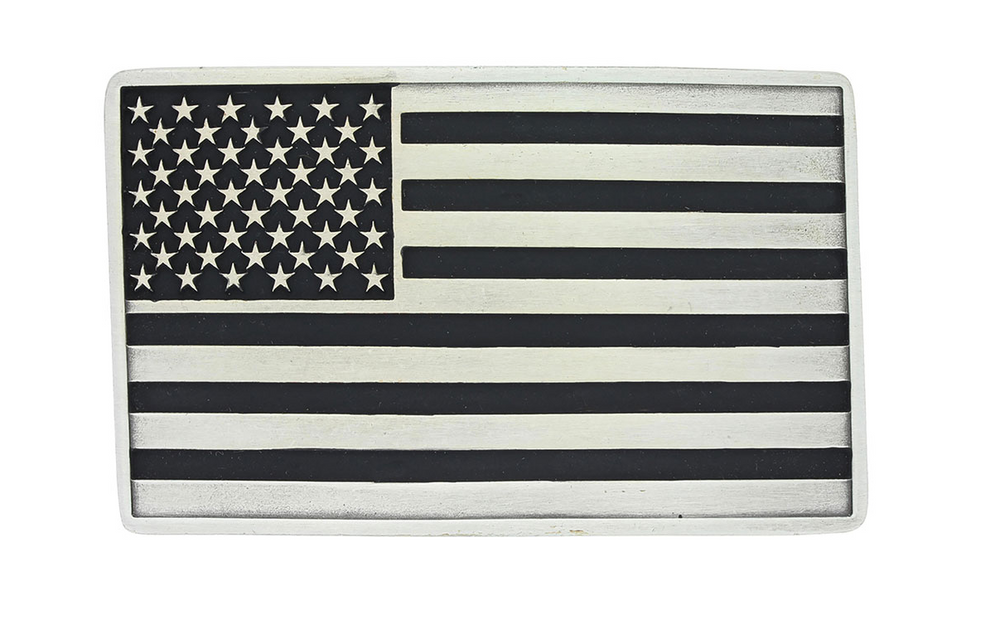 A644 - Montana Silversmith - Attitude Antiqued American Flag Buckle