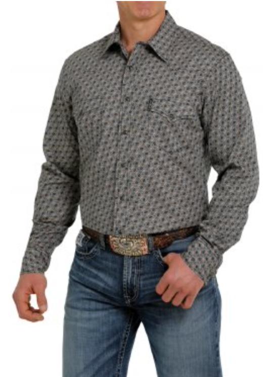 MTW1303056 - Cinch Men's Modern Fit Geo Print LS Snap Shirt